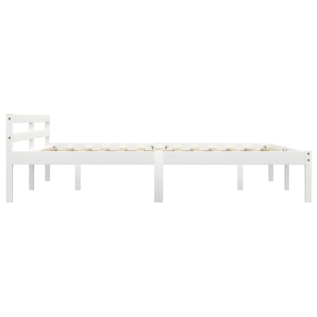 vidaXL Bed Frame White Solid Pine Wood 160x200 cm