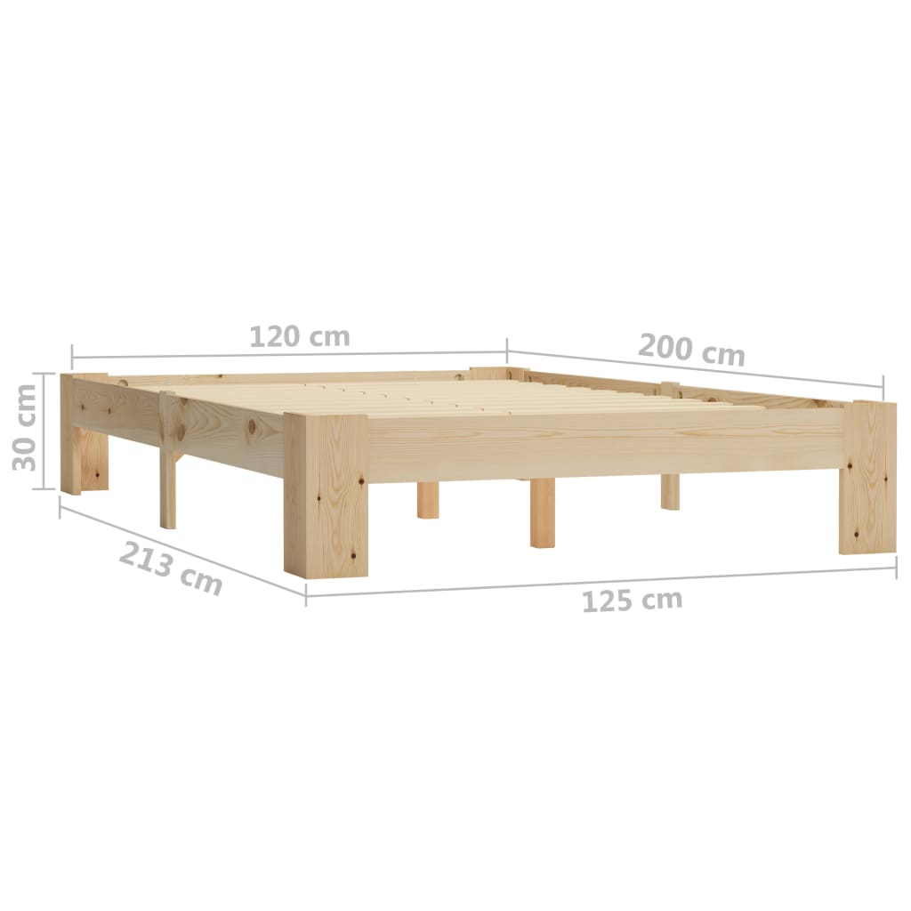 vidaXL Bed Frame Solid Pine Wood 120x200 cm