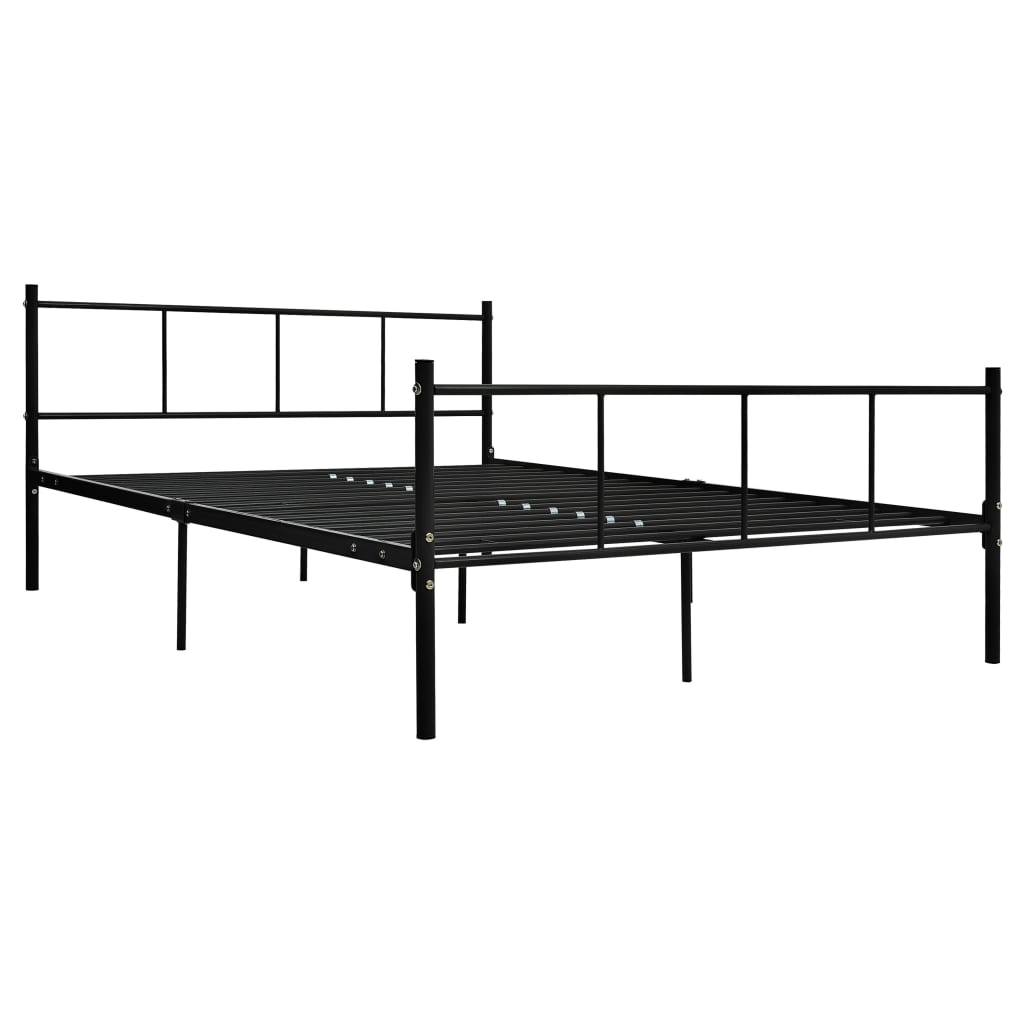 vidaXL Bed Frame Black Metal 160x200 cm