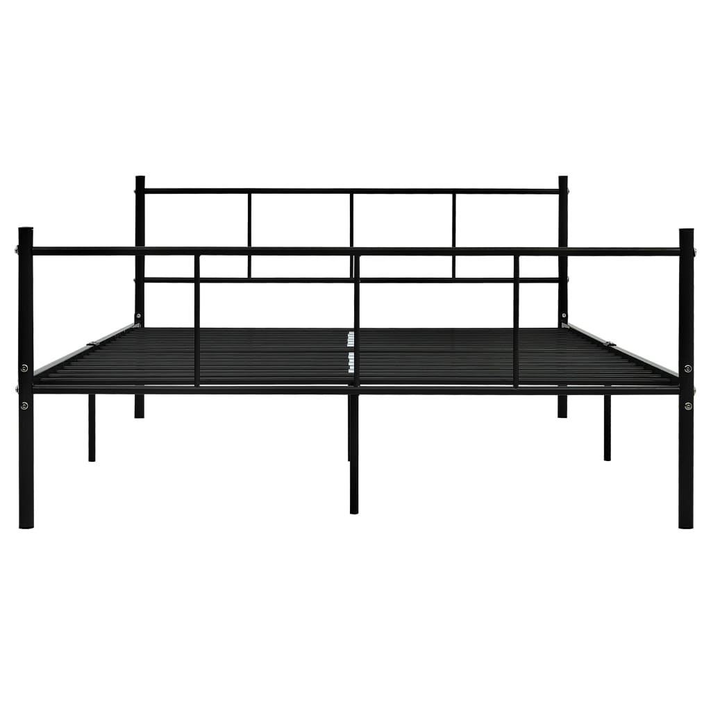 vidaXL Bed Frame Black Metal 160x200 cm