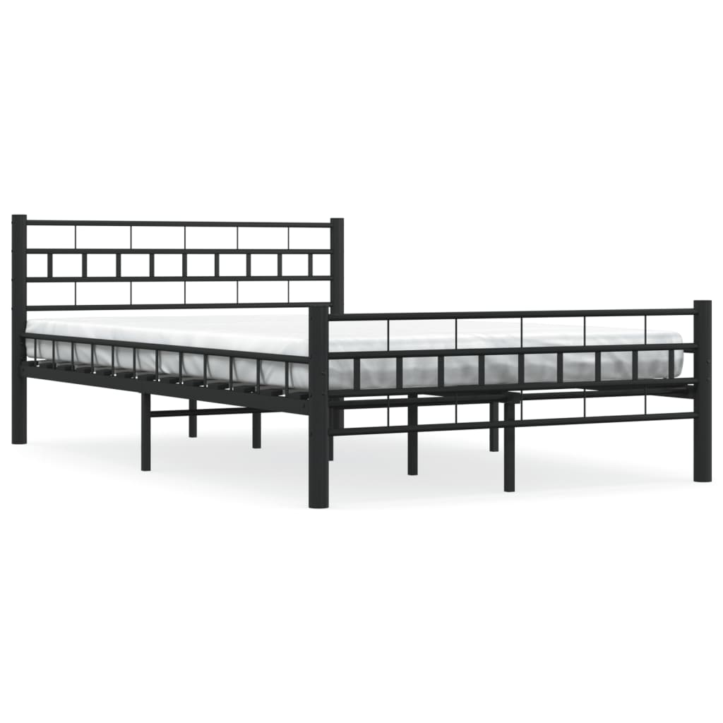 vidaXL Bed Frame Black Metal 120x200 cm