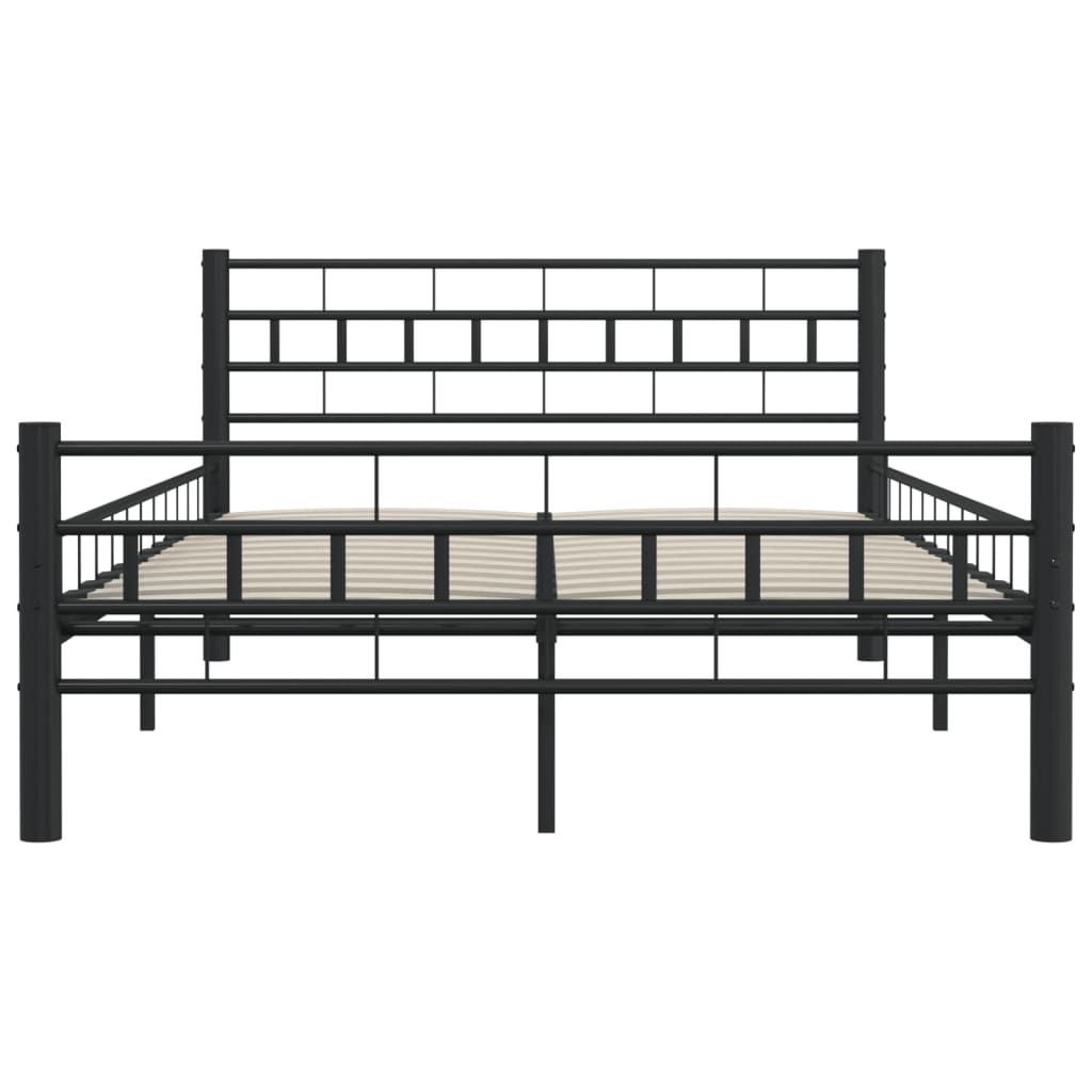 vidaXL Bed Frame Black Metal 120x200 cm