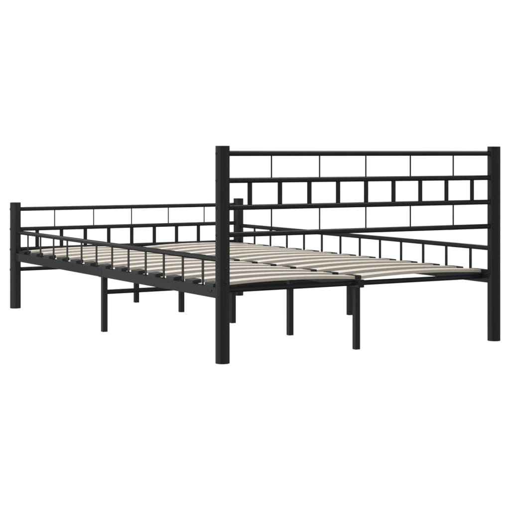 vidaXL Bed Frame Black Metal 120x200 cm