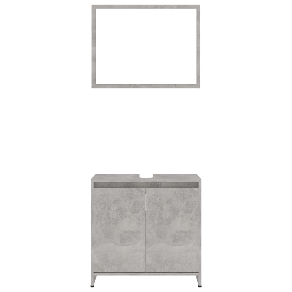 vidaXL 3 Piece Bathroom Furniture Set Concrete Grey Engineered Wood