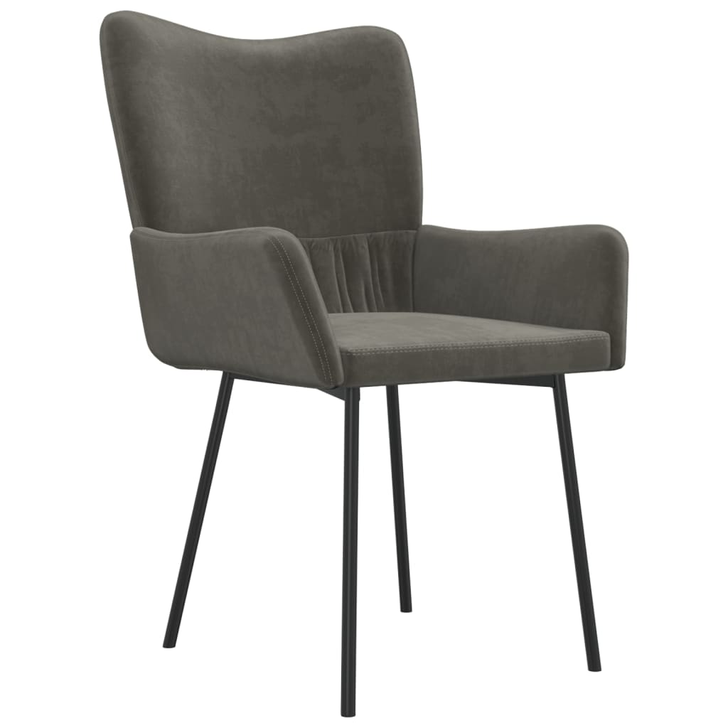 vidaXL Dining Chairs 2 pcs Dark Grey Velvet