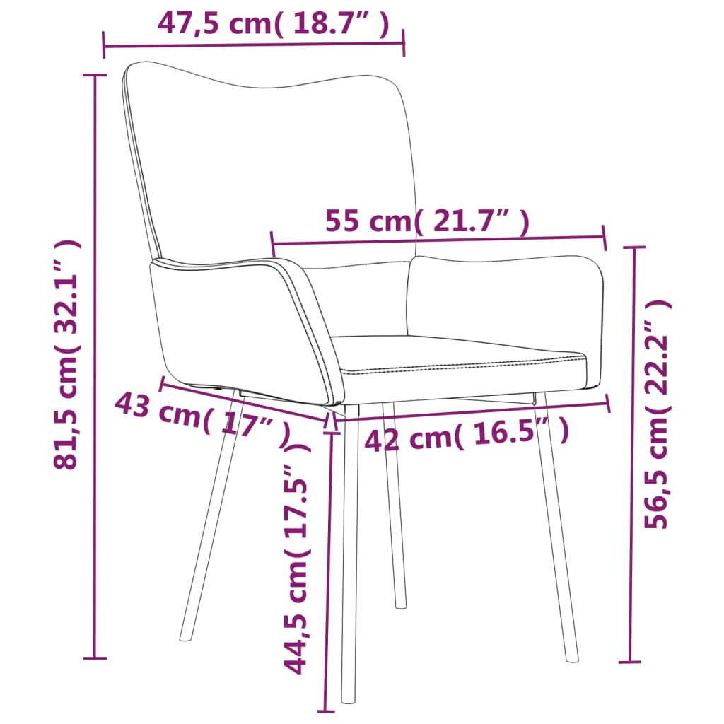 vidaXL Dining Chairs 2 pcs Dark Grey Velvet