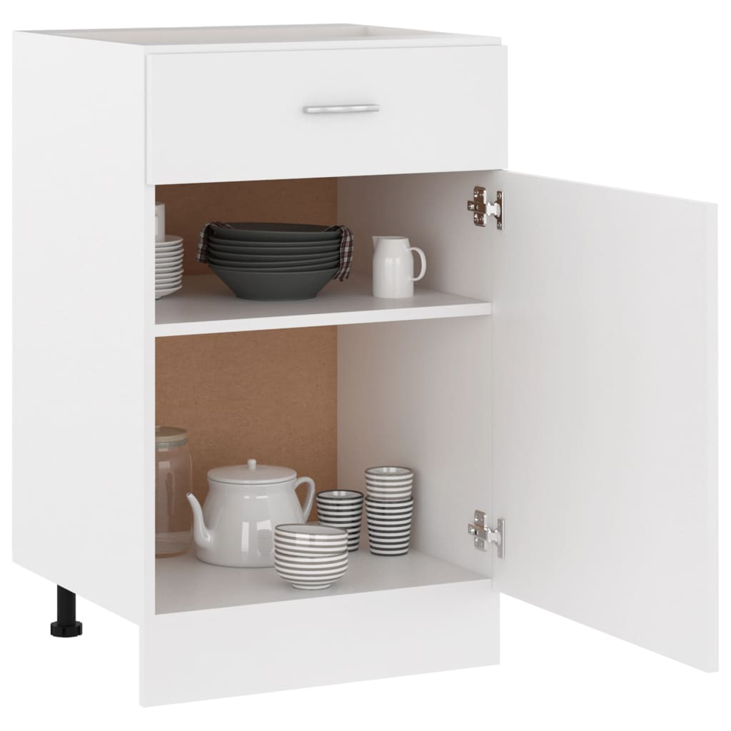 vidaXL Drawer Bottom Cabinet White 50x46x81.5 cm Engineered Wood