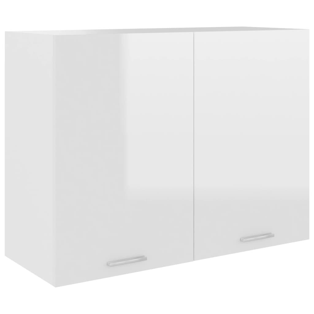 vidaXL Hanging Cabinet High Gloss White 80x31x60 cm Engineered Wood