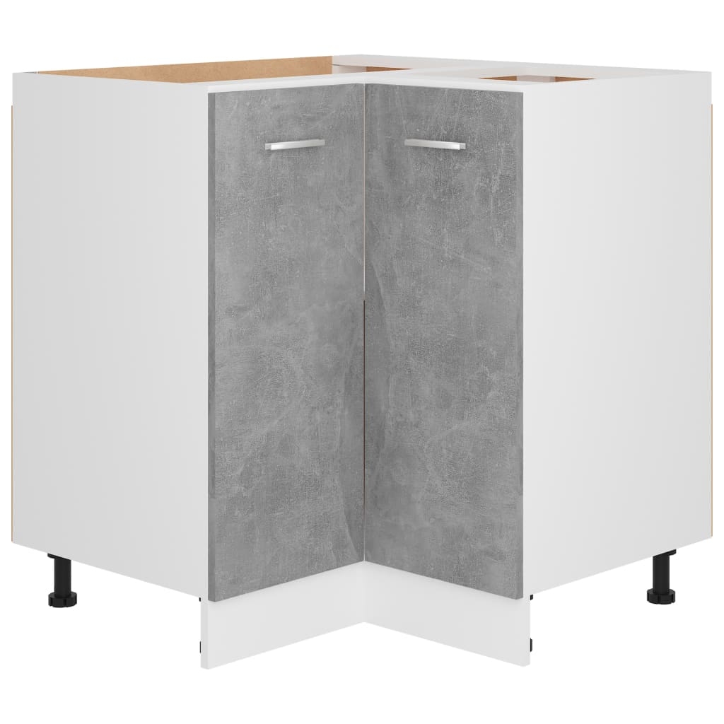 vidaXL Corner Bottom Cabinet Concrete Grey 75.5x75.5x81.5 cm Engineered Wood