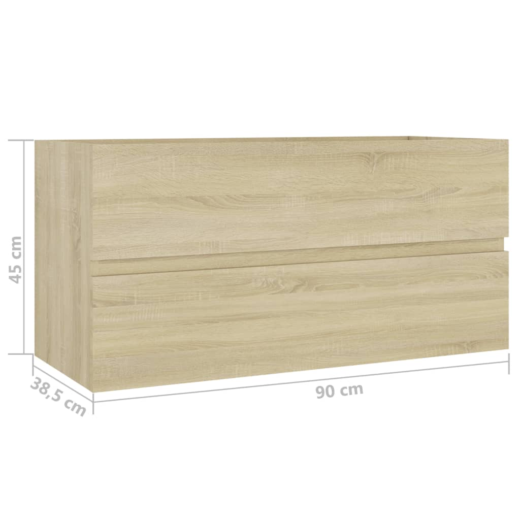 vidaXL Sink Cabinet Sonoma Oak 90x38.5x45 cm Engineered Wood