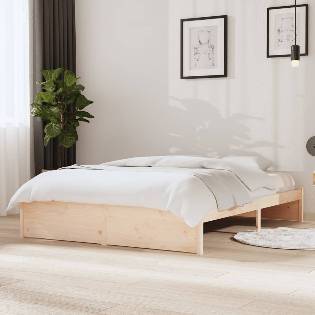 vidaXL Bed Frame Solid Wood 140x190 cm