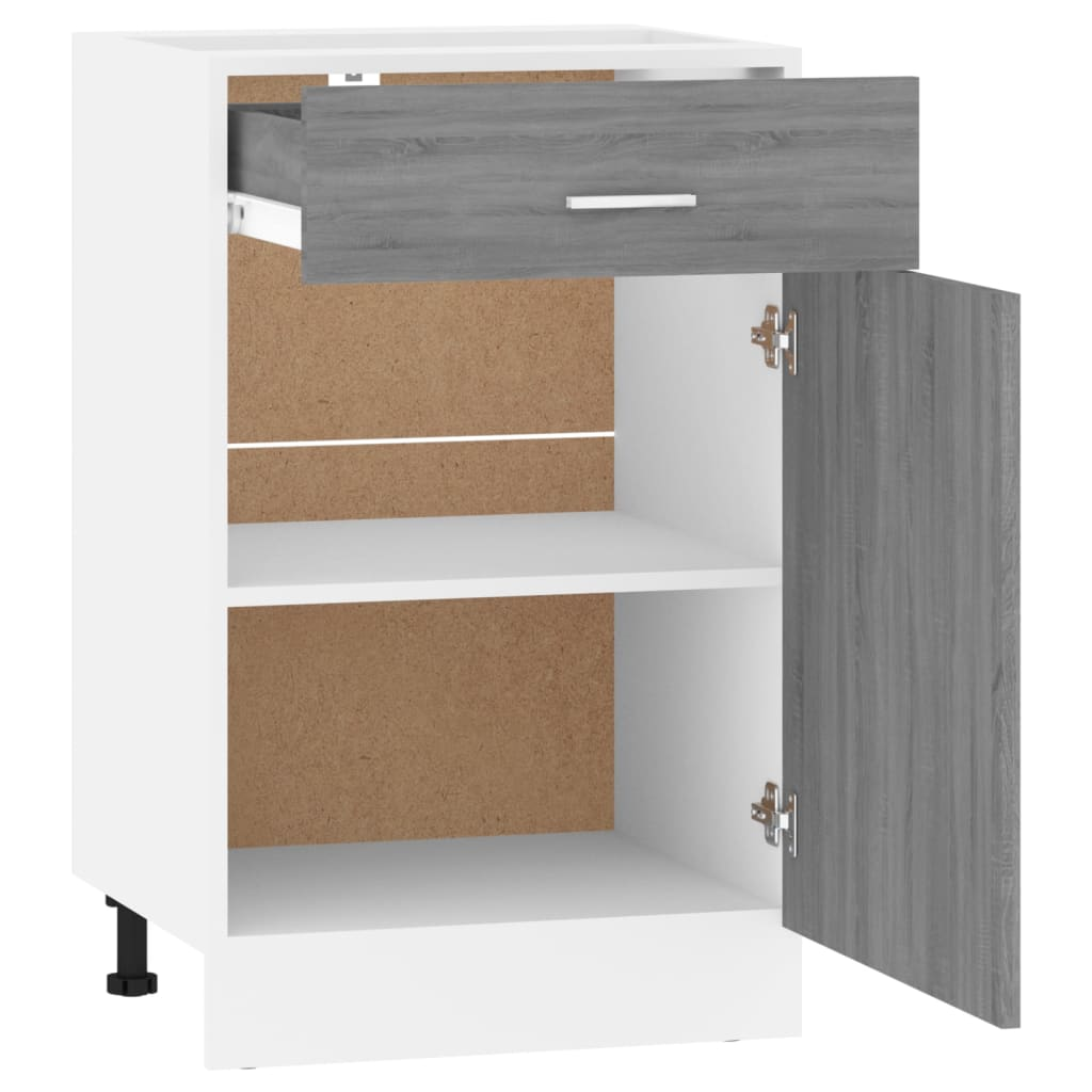 vidaXL Drawer Bottom Cabinet Grey Sonoma 50x46x81,5 cm Engineered Wood