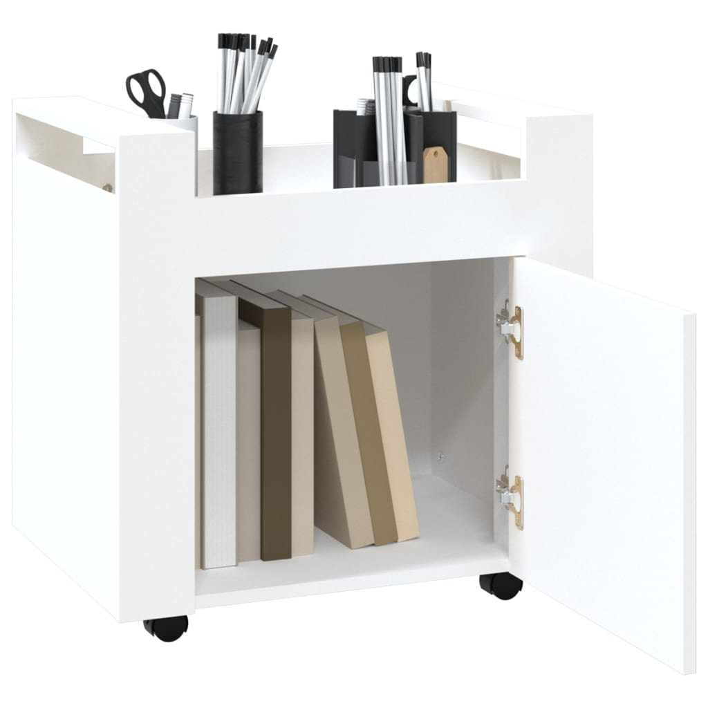 vidaXL Desk Trolley White 60x45x60 cm Engineered Wood