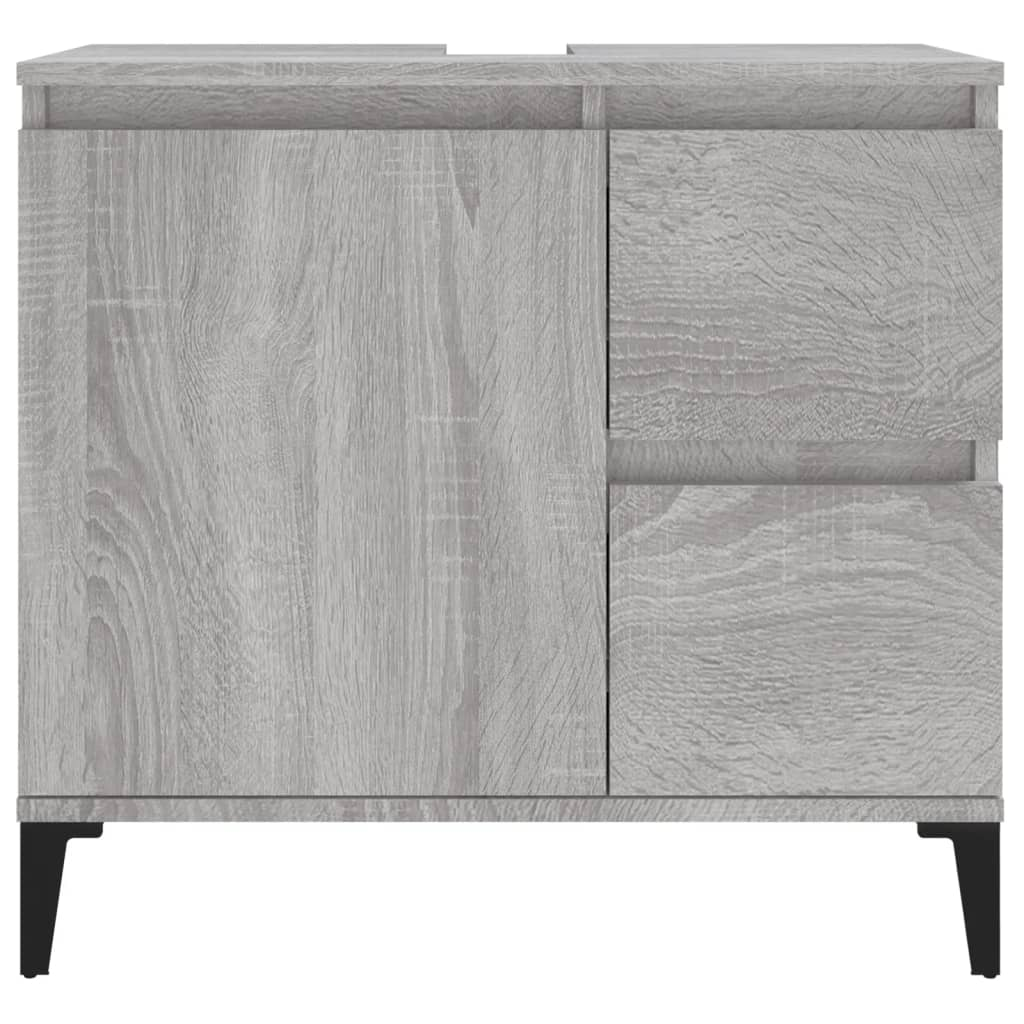 vidaXL Bathroom Cabinet Grey Sonoma 65x33x60 cm Engineered Wood