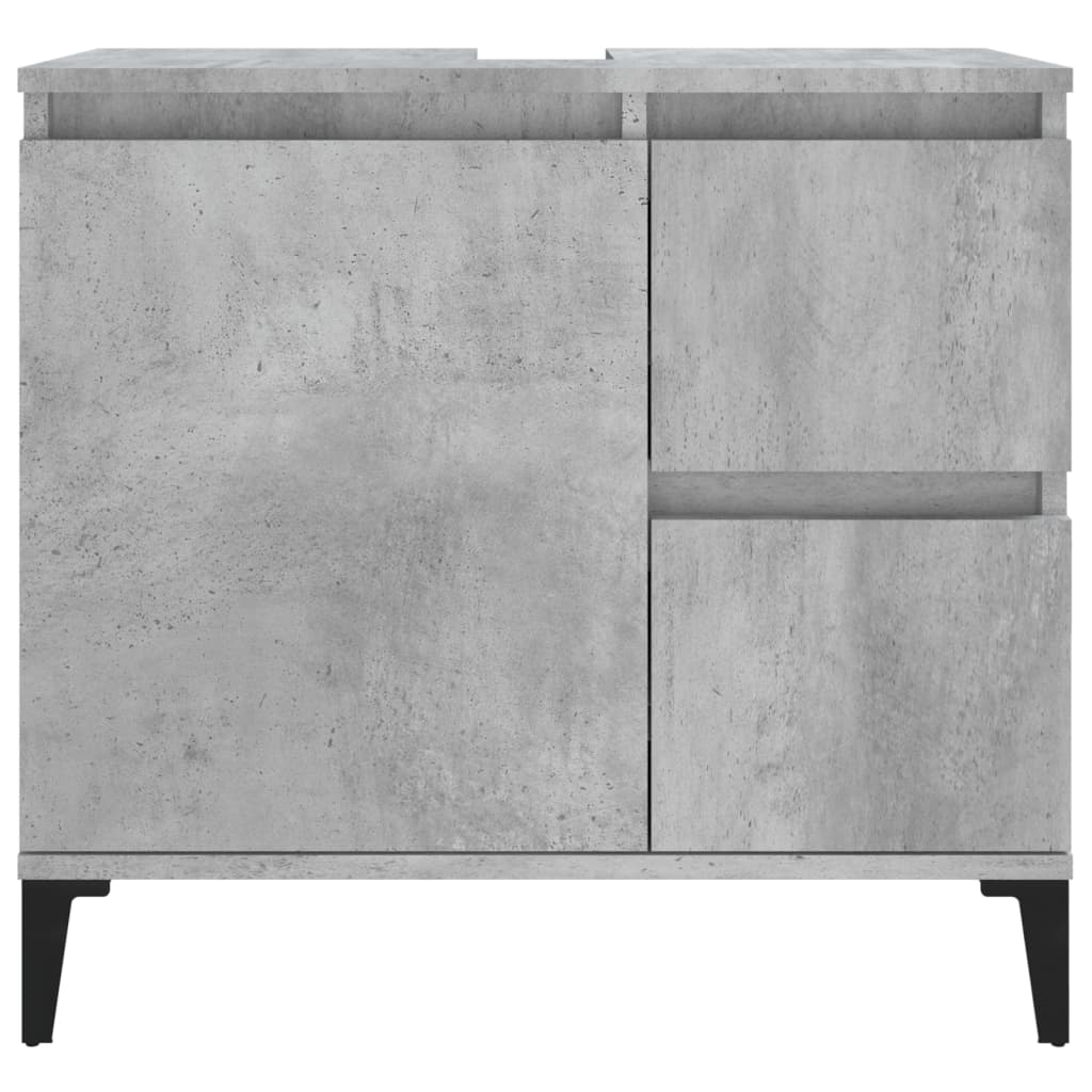 vidaXL Bathroom Cabinet Concrete Grey 65x33x60 cm Engineered Wood