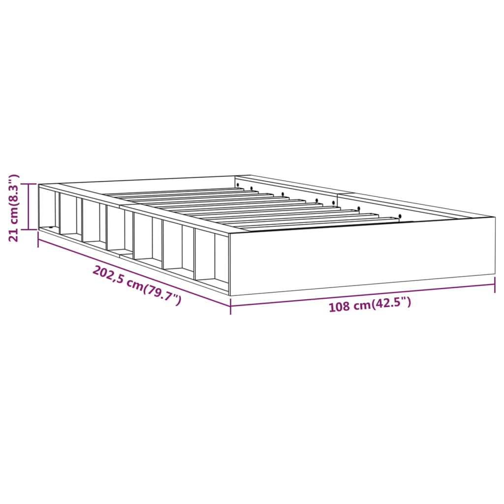 vidaXL Bed Frame 90x200 cm Solid Wood