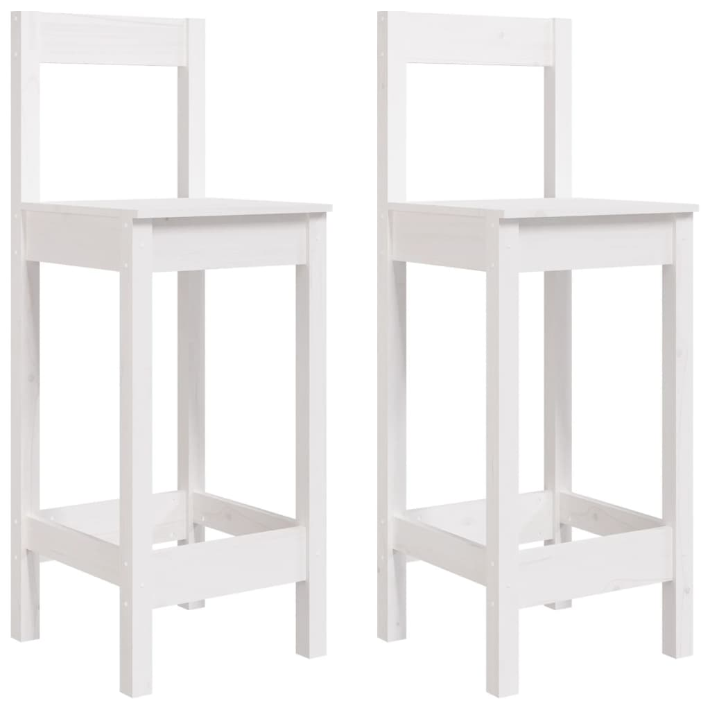 vidaXL Bar Chairs 2 pcs White 40x41.5x112 cm Solid Wood Pine