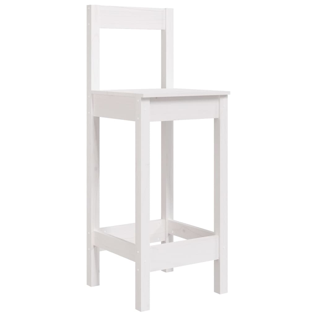 vidaXL Bar Chairs 2 pcs White 40x41.5x112 cm Solid Wood Pine