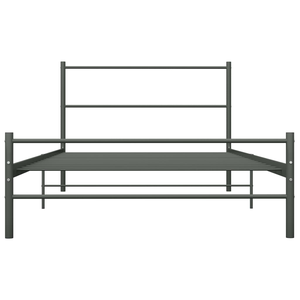 vidaXL Bed Frame Grey Metal 100x200 cm