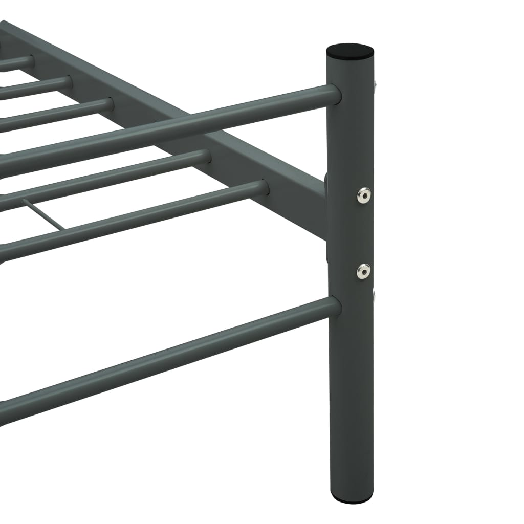 vidaXL Bed Frame Grey Metal 100x200 cm