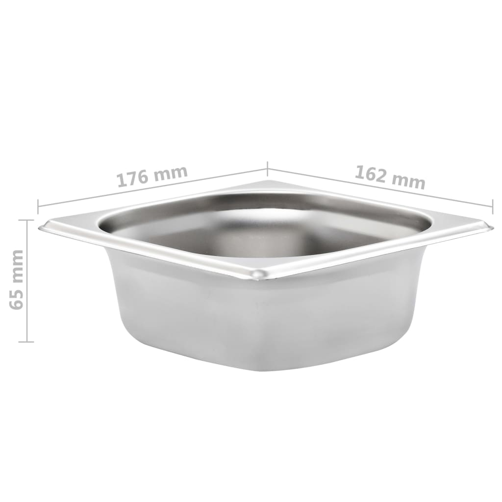 vidaXL Gastronorm Containers 12 pcs GN 1/6 65 mm Stainless Steel