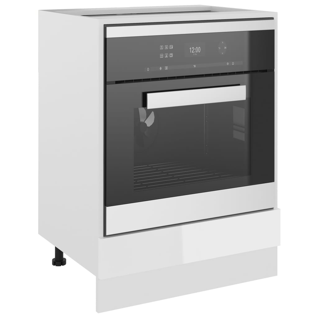 vidaXL Oven Cabinet High Gloss White 60x46x81.5 cm Engineered Wood