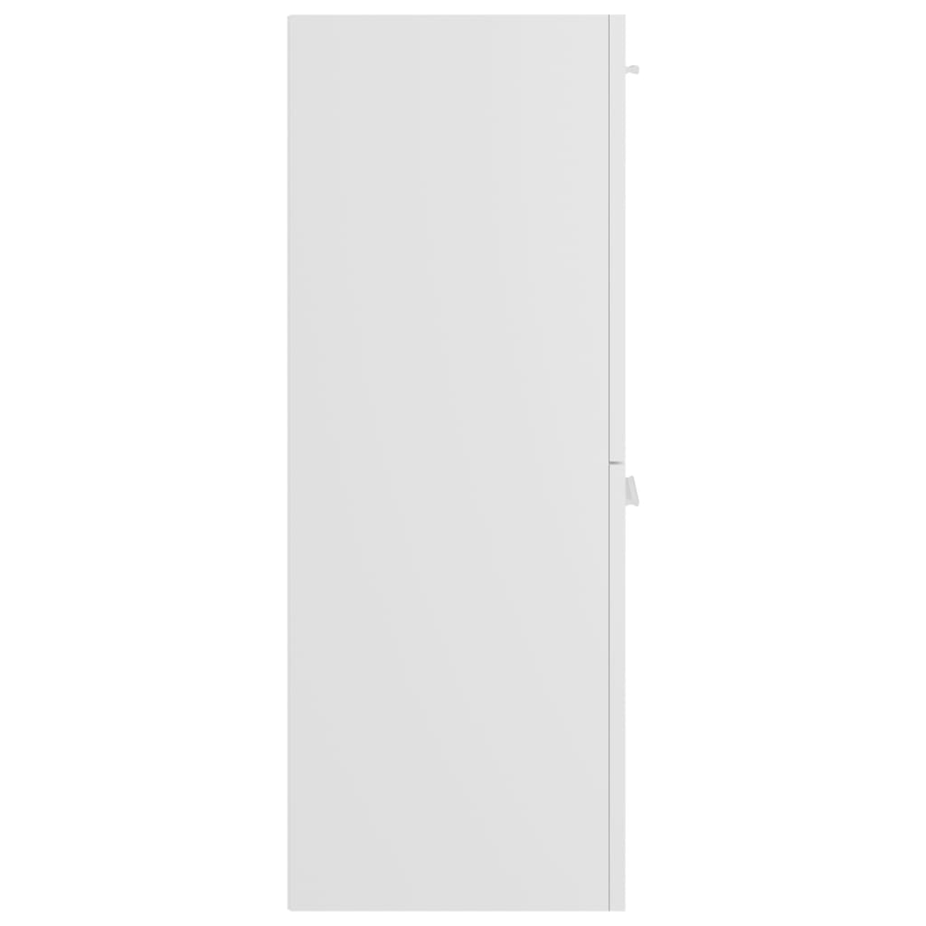 vidaXL Bathroom Cabinet High Gloss White 30x30x80 cm Engineered Wood