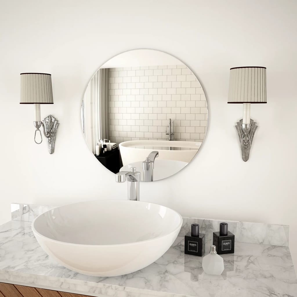 vidaXL Wall Mirror 50 cm Round Glass