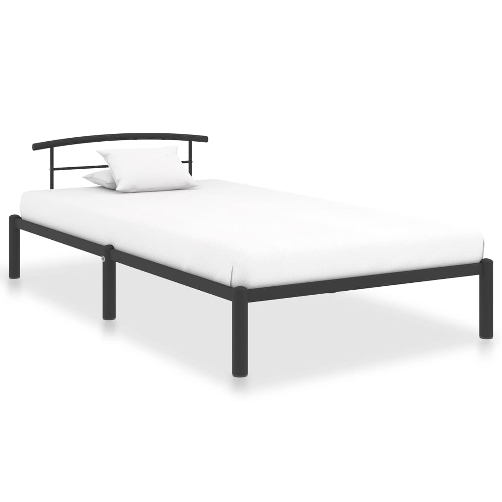 vidaXL Bed Frame Black Metal 100x200 cm