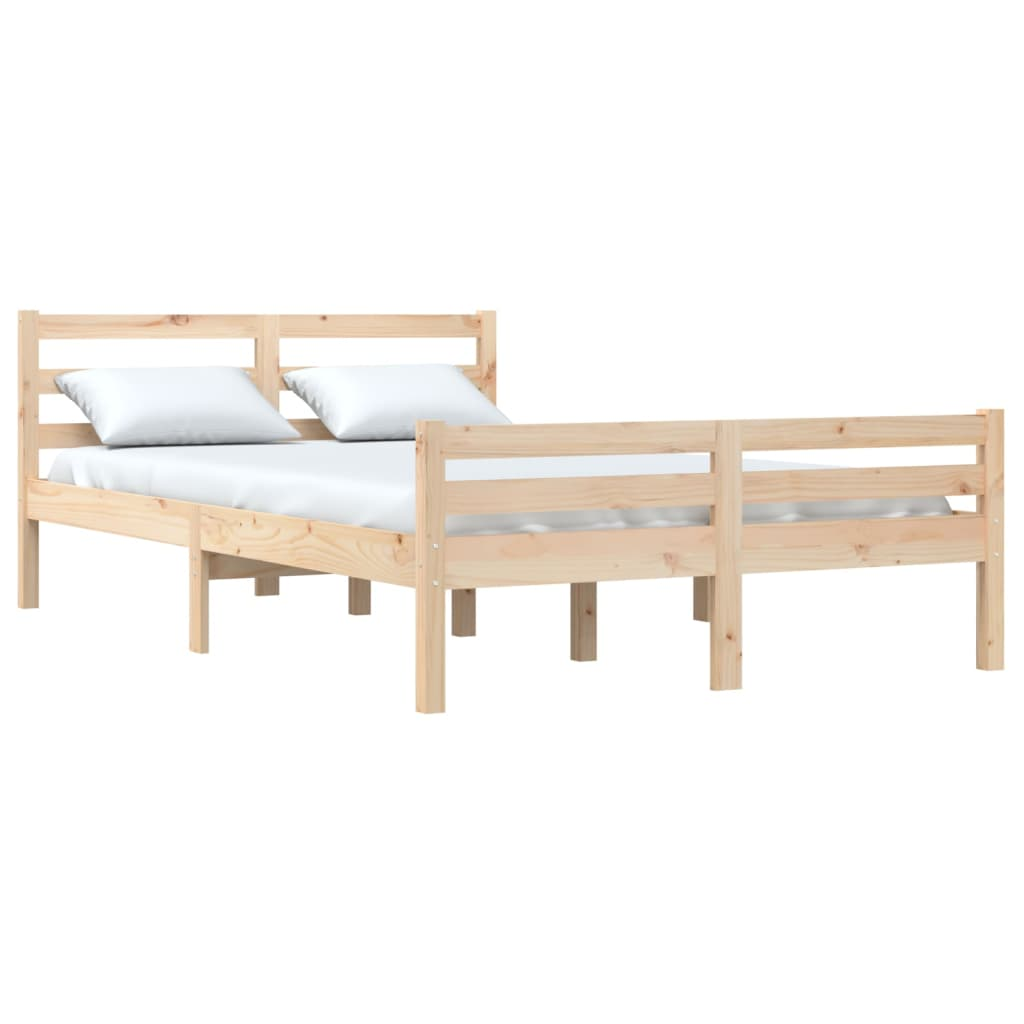 vidaXL Bed Frame Solid Wood 140x190 cm