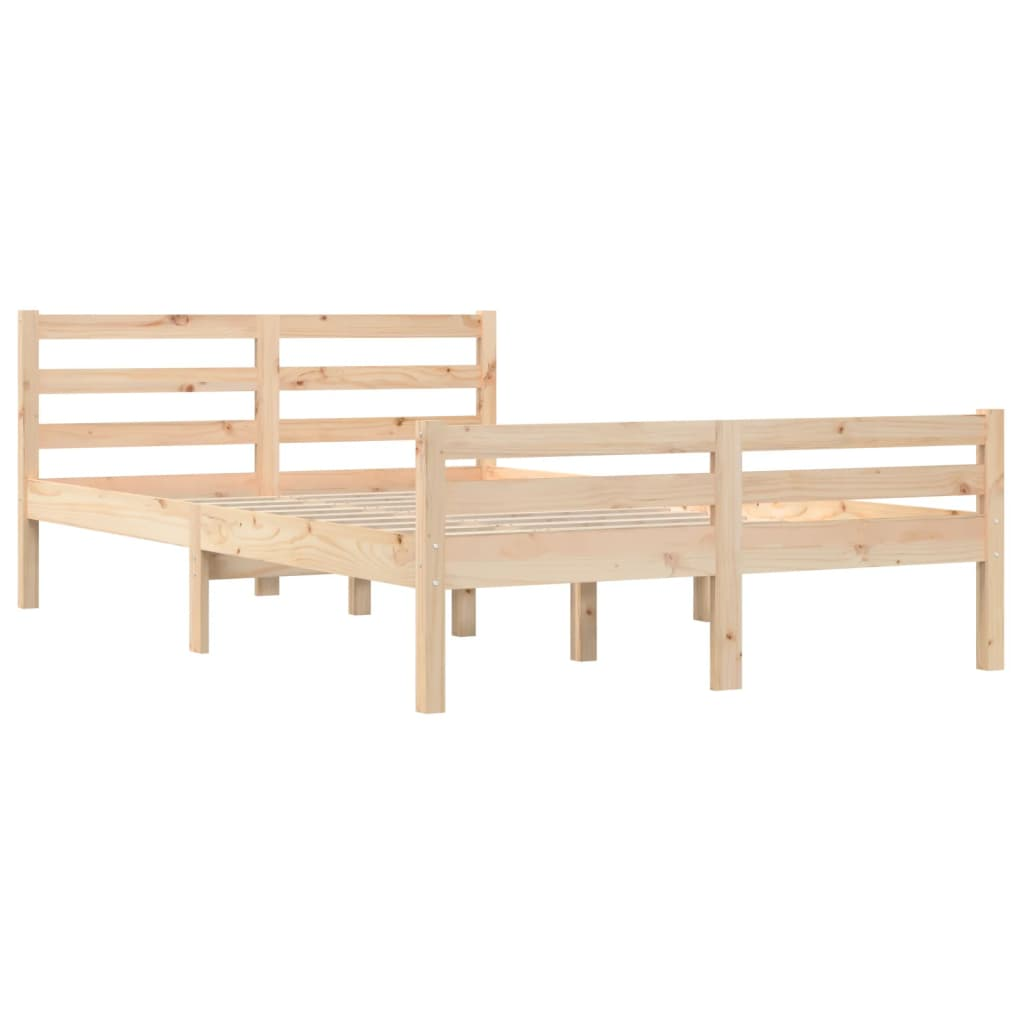 vidaXL Bed Frame Solid Wood 140x190 cm