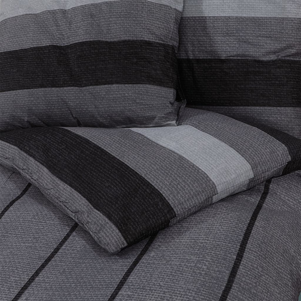 vidaXL Duvet Cover Set Dark Grey 240x220 cm Cotton