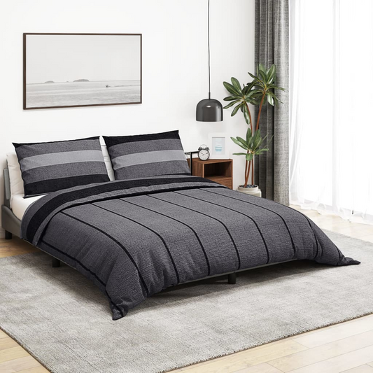 vidaXL Duvet Cover Set Dark Grey 135x200 cm Cotton