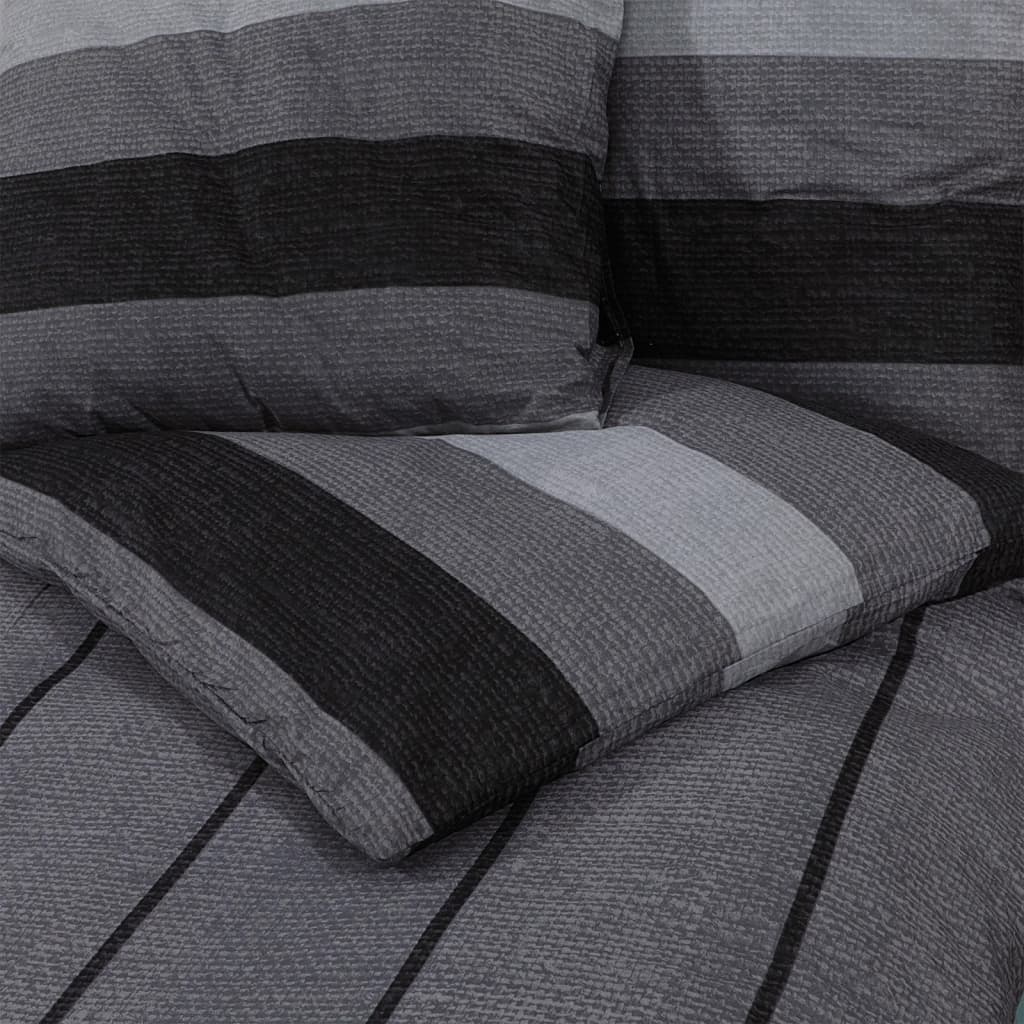 vidaXL Duvet Cover Set Dark Grey 135x200 cm Cotton