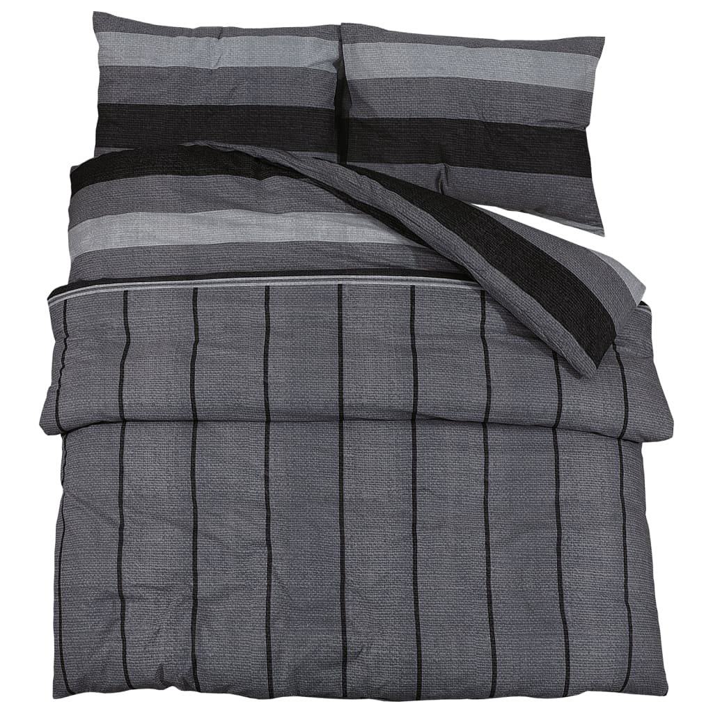 vidaXL Duvet Cover Set Dark Grey 200x200 cm Cotton