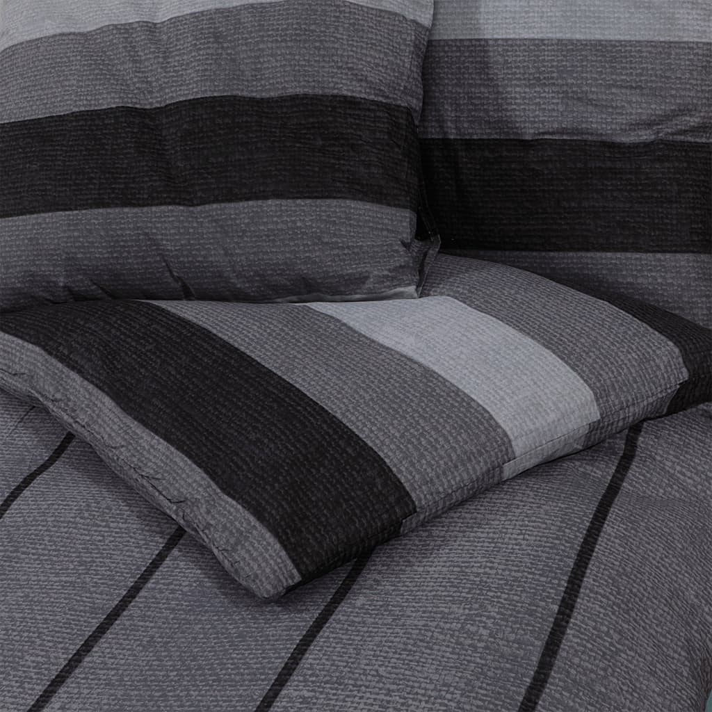 vidaXL Duvet Cover Set Dark Grey 200x200 cm Cotton