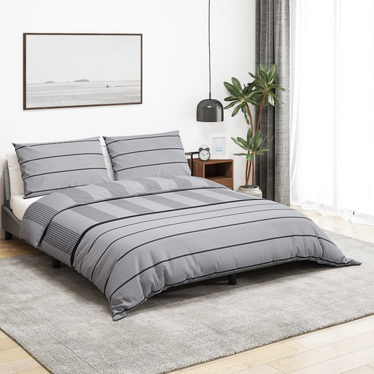 vidaXL Duvet Cover Set Grey 260x240 cm Cotton