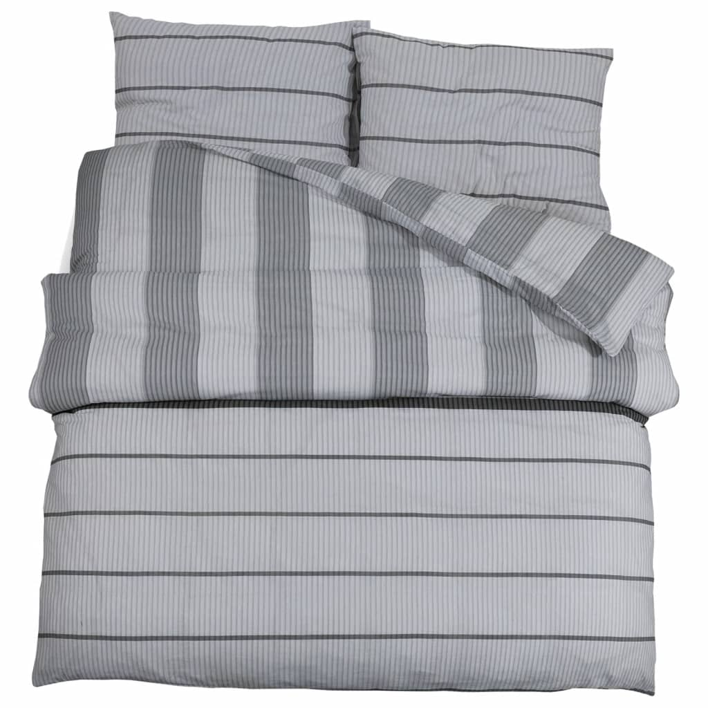 vidaXL Duvet Cover Set Grey 220x240 cm Cotton