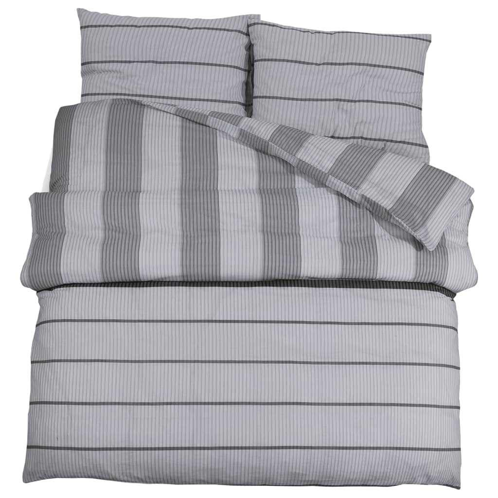 vidaXL Duvet Cover Set Grey 240x220 cm Cotton