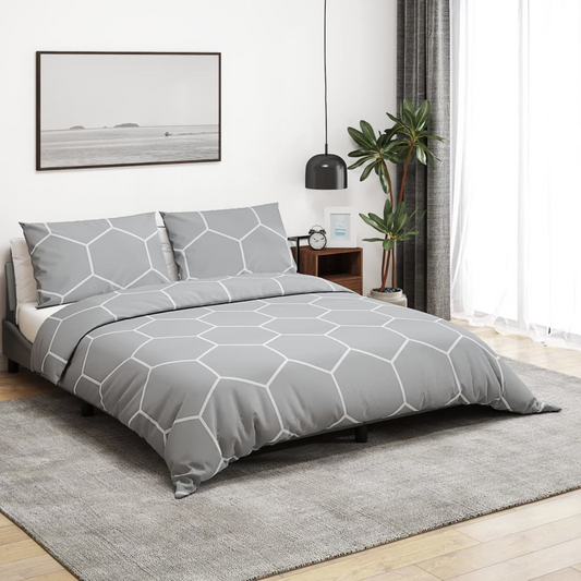 vidaXL Duvet Cover Set Grey 260x240 cm Cotton