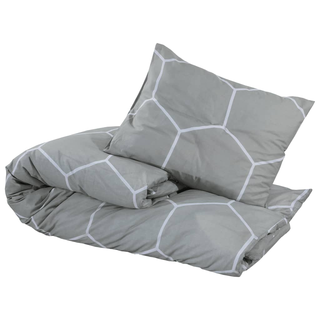 vidaXL Duvet Cover Set Grey 260x240 cm Cotton