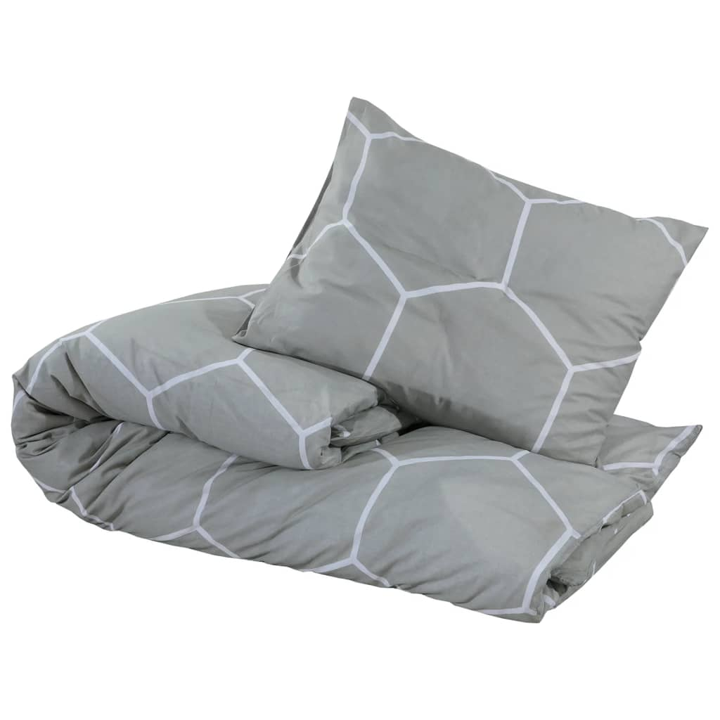 vidaXL Duvet Cover Set Grey 140x200 cm Cotton