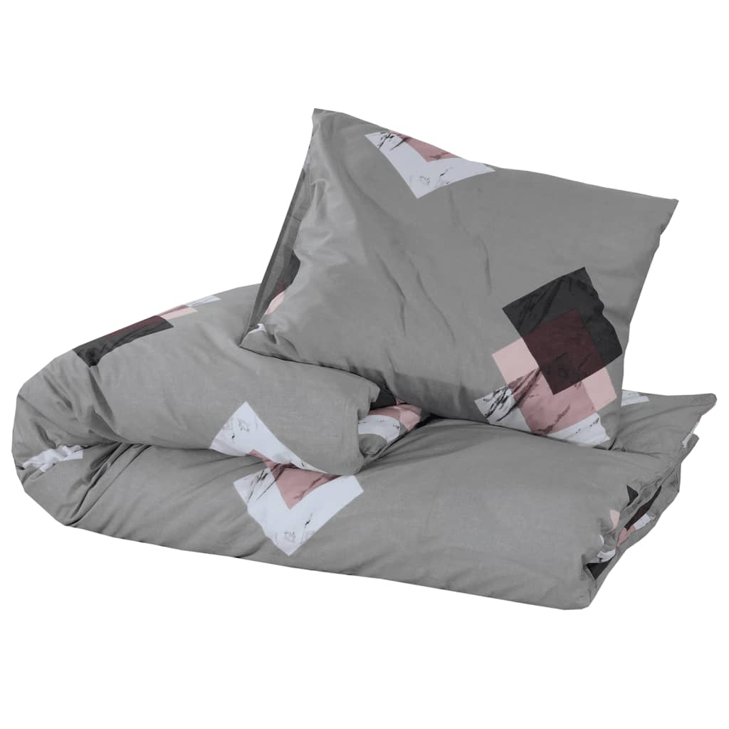 vidaXL Duvet Cover Set Grey 240x220 cm Cotton