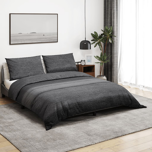 vidaXL Duvet Cover Set Dark Grey 240x220 cm Cotton