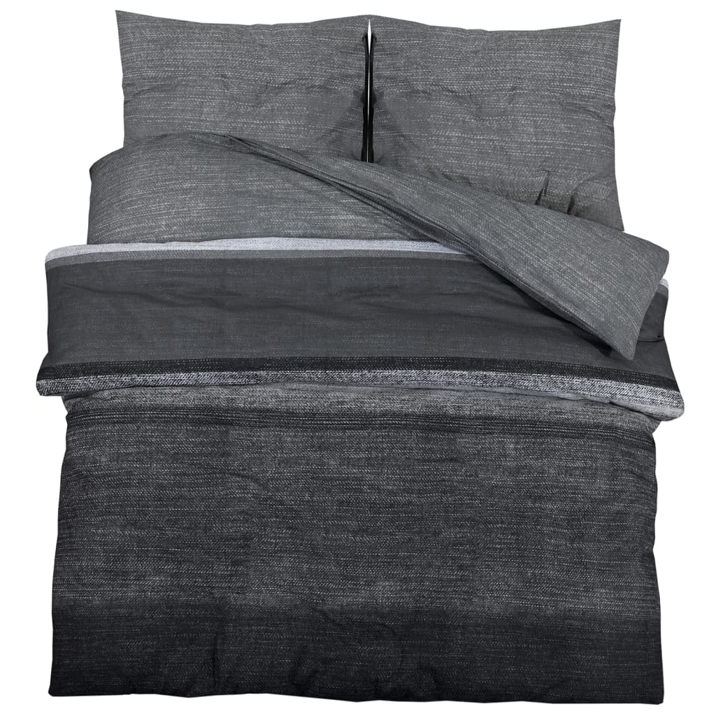 vidaXL Duvet Cover Set Dark Grey 260x240 cm Cotton