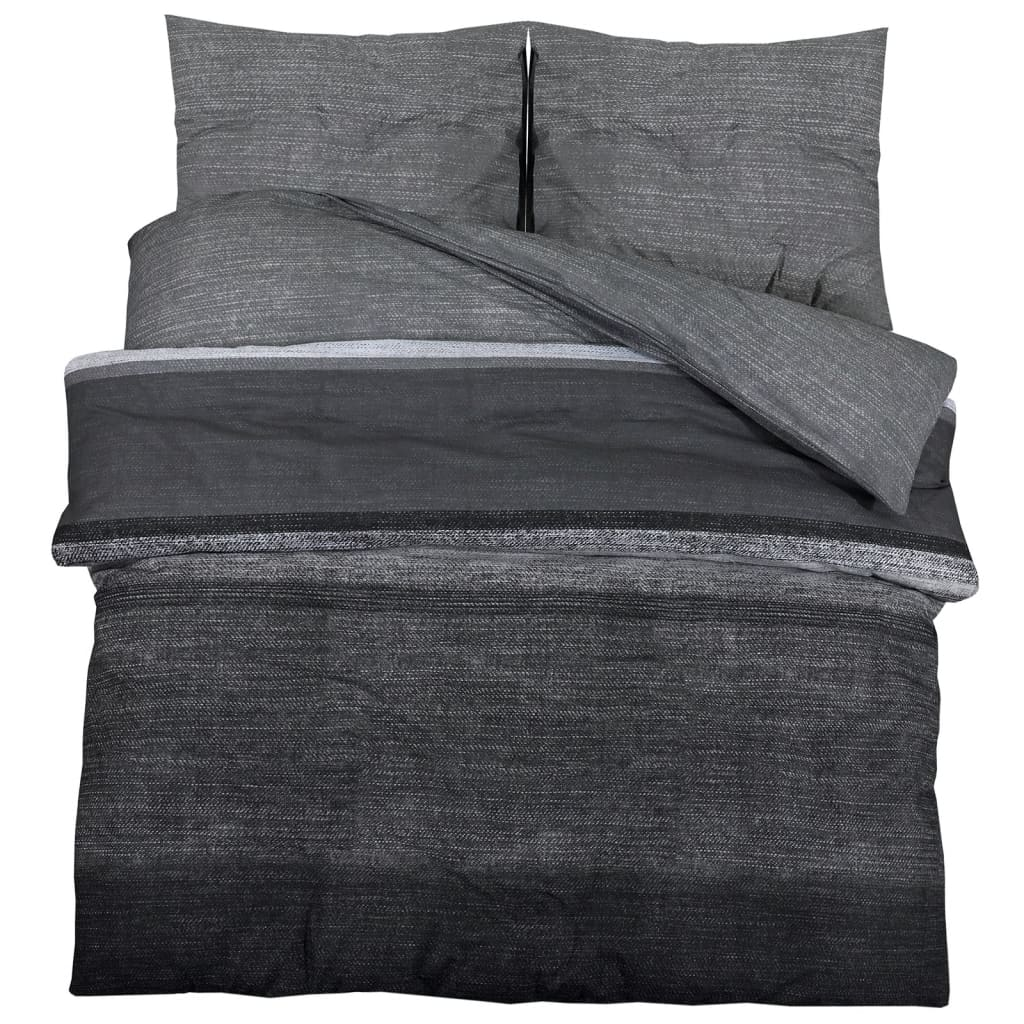 vidaXL Duvet Cover Set Dark Grey 220x240 cm Cotton