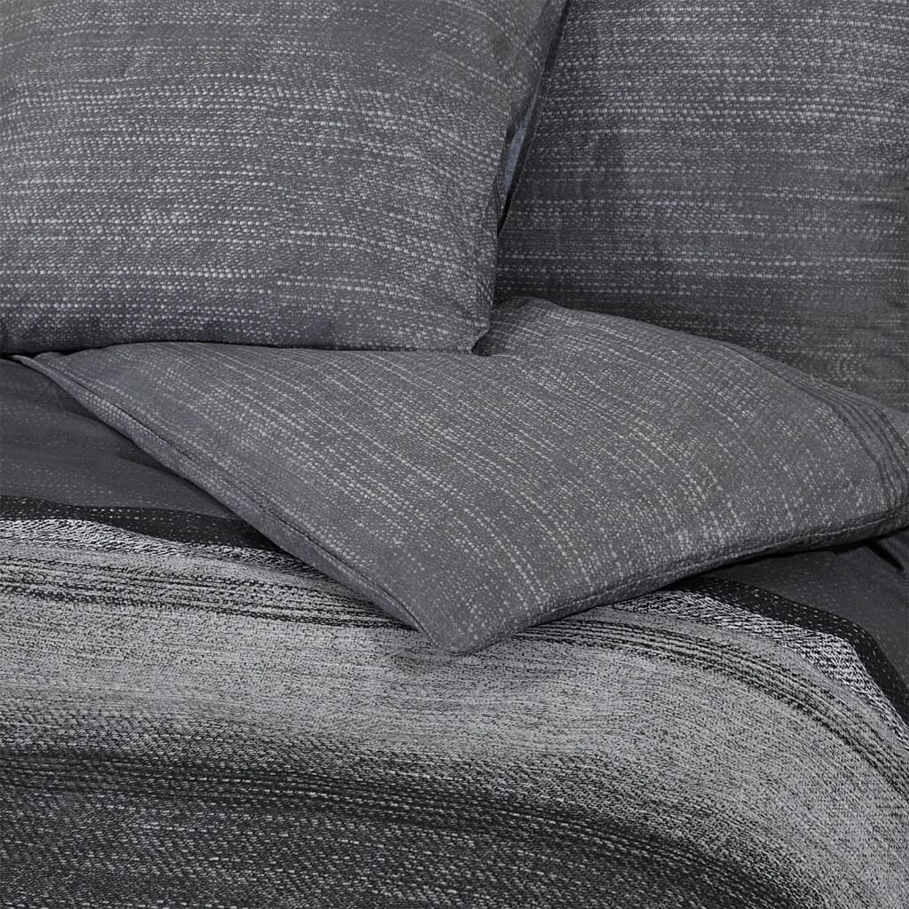 vidaXL Duvet Cover Set Dark Grey 220x240 cm Cotton