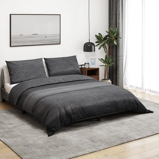 vidaXL Duvet Cover Set Dark Grey 225x220 cm Cotton