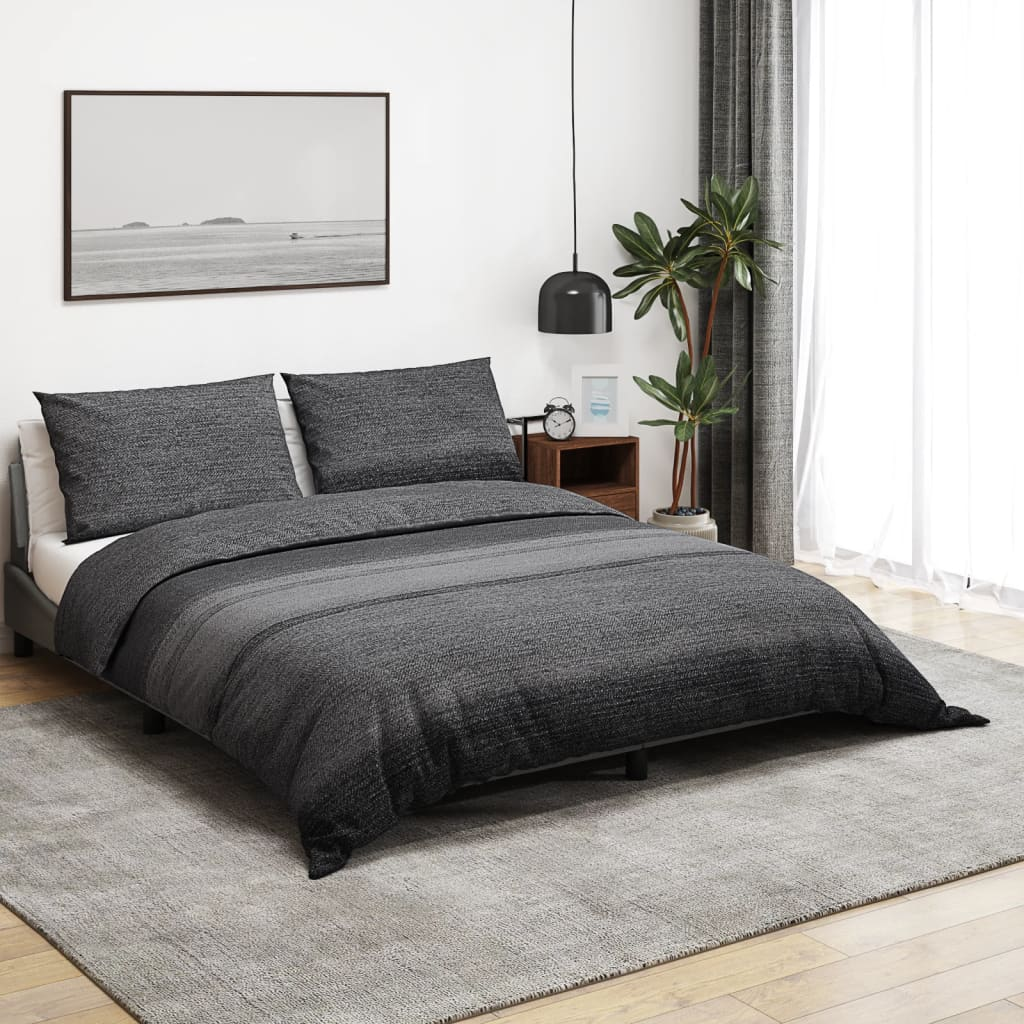 vidaXL Duvet Cover Set Dark Grey 260x220 cm Cotton