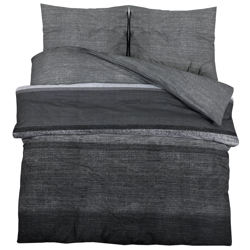 vidaXL Duvet Cover Set Dark Grey 260x220 cm Cotton